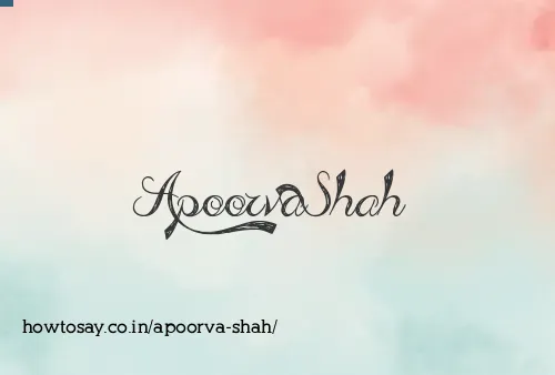 Apoorva Shah