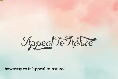 Appeal To Nature