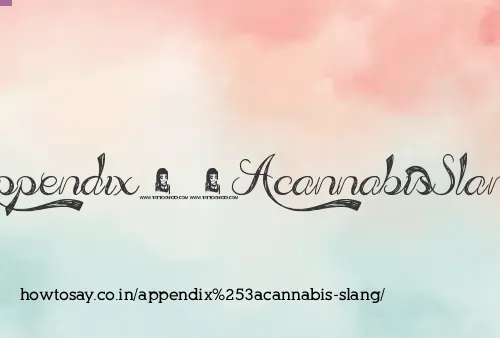 Appendix:cannabis Slang