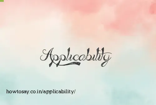 Applicability