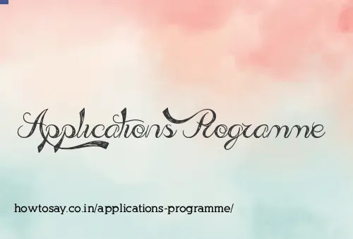 Applications Programme