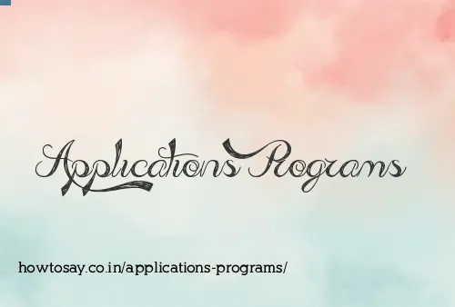 Applications Programs