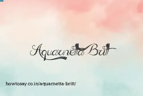 Aquarnetta Britt