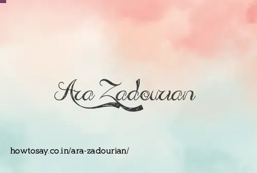Ara Zadourian