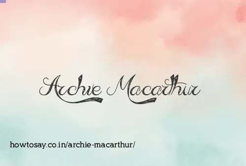 Archie Macarthur