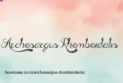 Archosargus Rhomboidalis