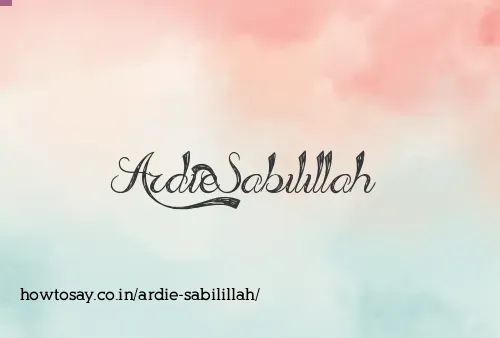 Ardie Sabilillah