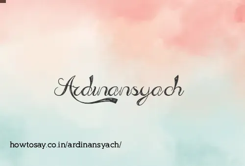 Ardinansyach