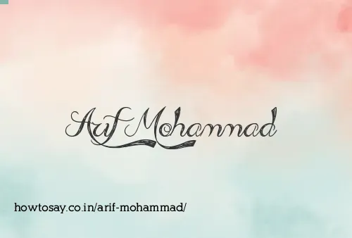 Arif Mohammad