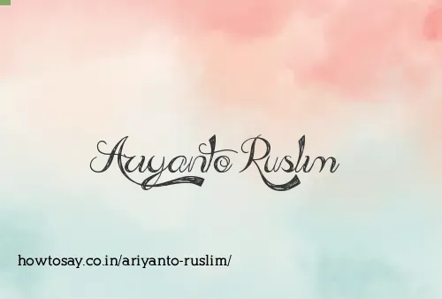 Ariyanto Ruslim