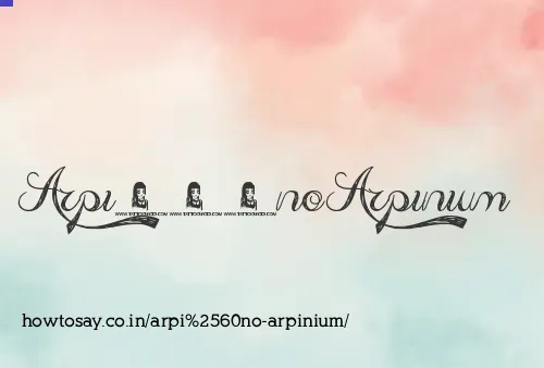 Arpi`no Arpinium