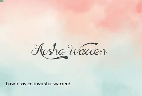 Arsha Warren