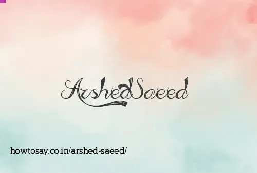 Arshed Saeed