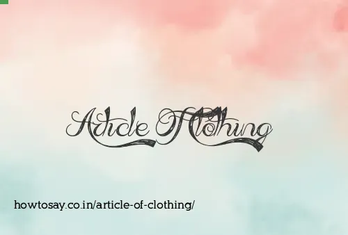 Article Of Clothing