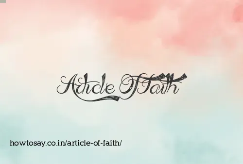 Article Of Faith