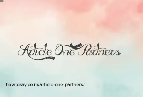 Article One Partners