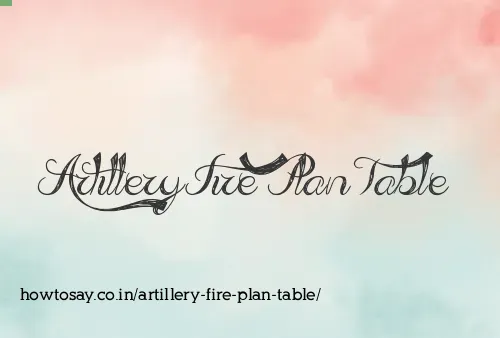Artillery Fire Plan Table