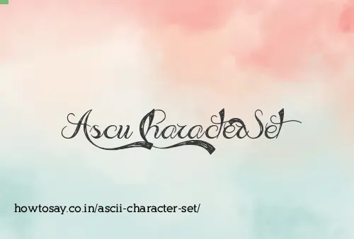 Ascii Character Set