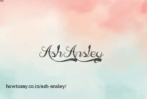 Ash Ansley