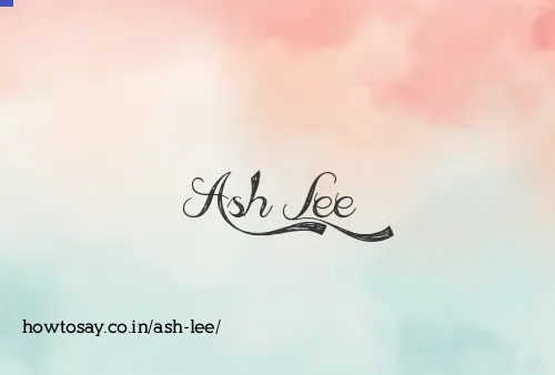Ash Lee