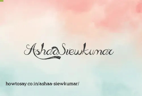Ashaa Siewkumar