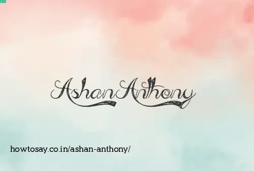 Ashan Anthony