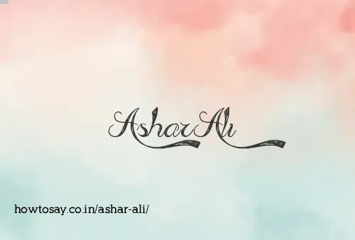 Ashar Ali