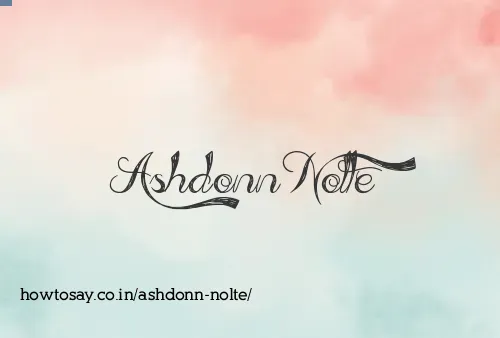 Ashdonn Nolte