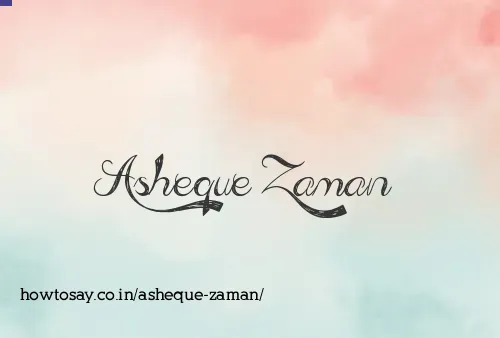 Asheque Zaman
