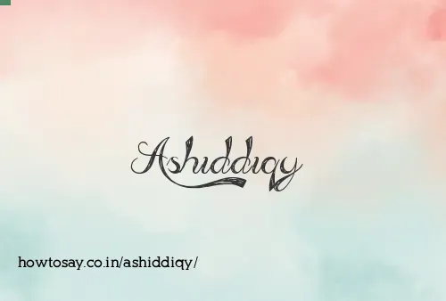 Ashiddiqy