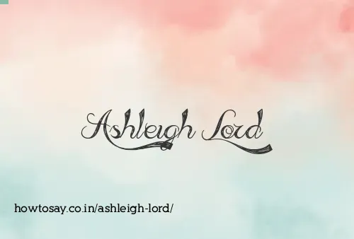 Ashleigh Lord