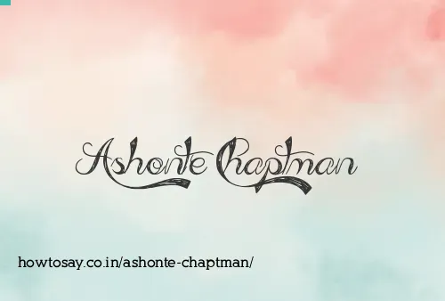 Ashonte Chaptman