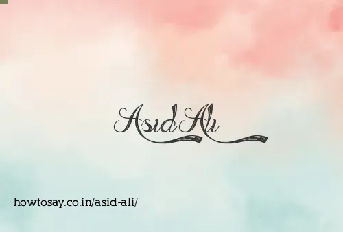 Asid Ali