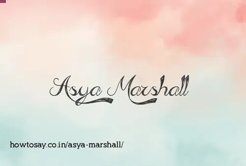 Asya Marshall
