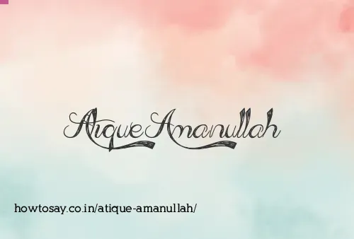 Atique Amanullah
