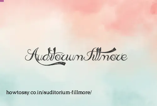 Auditorium Fillmore