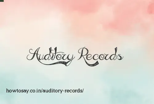 Auditory Records