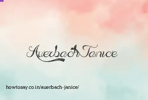 Auerbach Janice