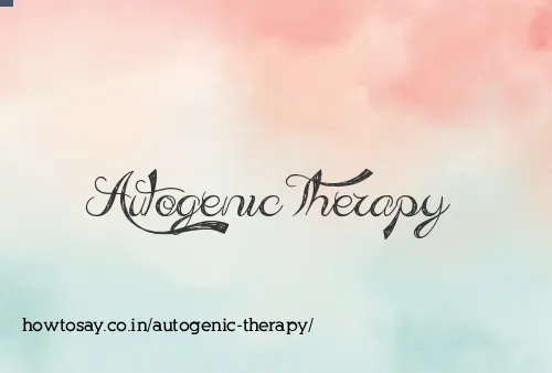 Autogenic Therapy