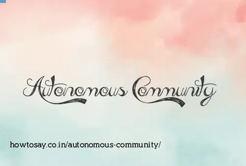 Autonomous Community