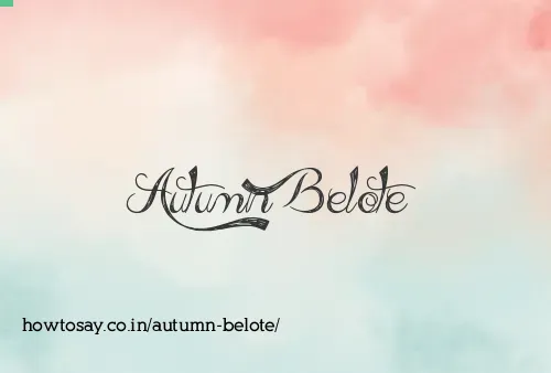 Autumn Belote