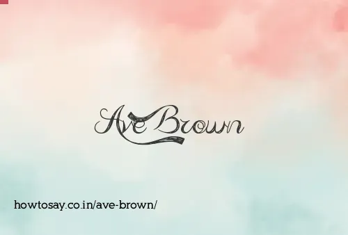 Ave Brown