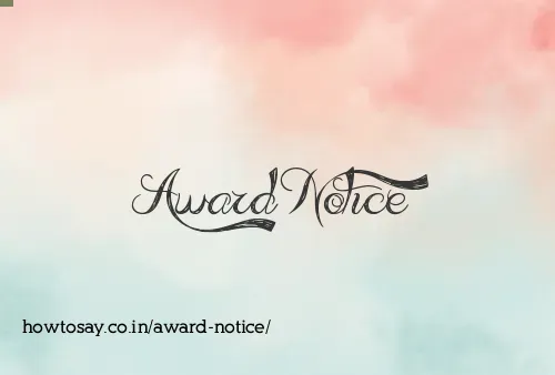 Award Notice