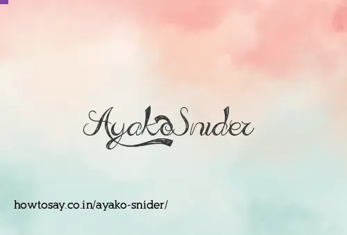 Ayako Snider