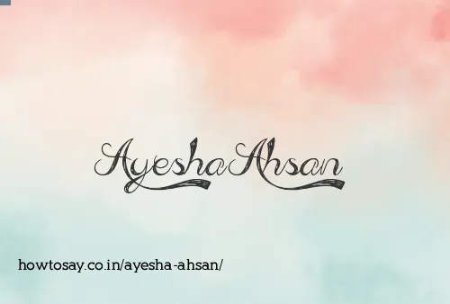 Ayesha Ahsan