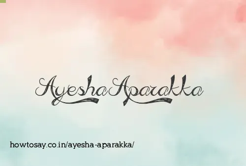Ayesha Aparakka