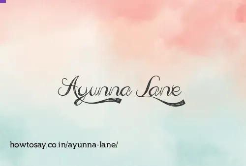 Ayunna Lane