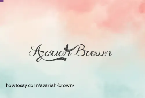Azariah Brown
