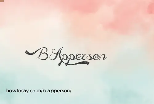 B Apperson