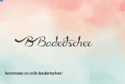 B Badertscher